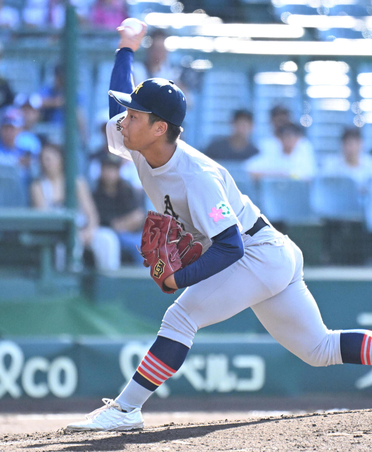 遊学館対青森山田　青森山田先発の手代森爽来（撮影・石井愛子）