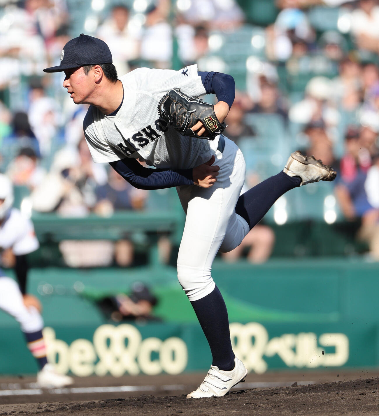 大分商対日本文理　大分商先発の米田泰志（撮影・野上伸悟）