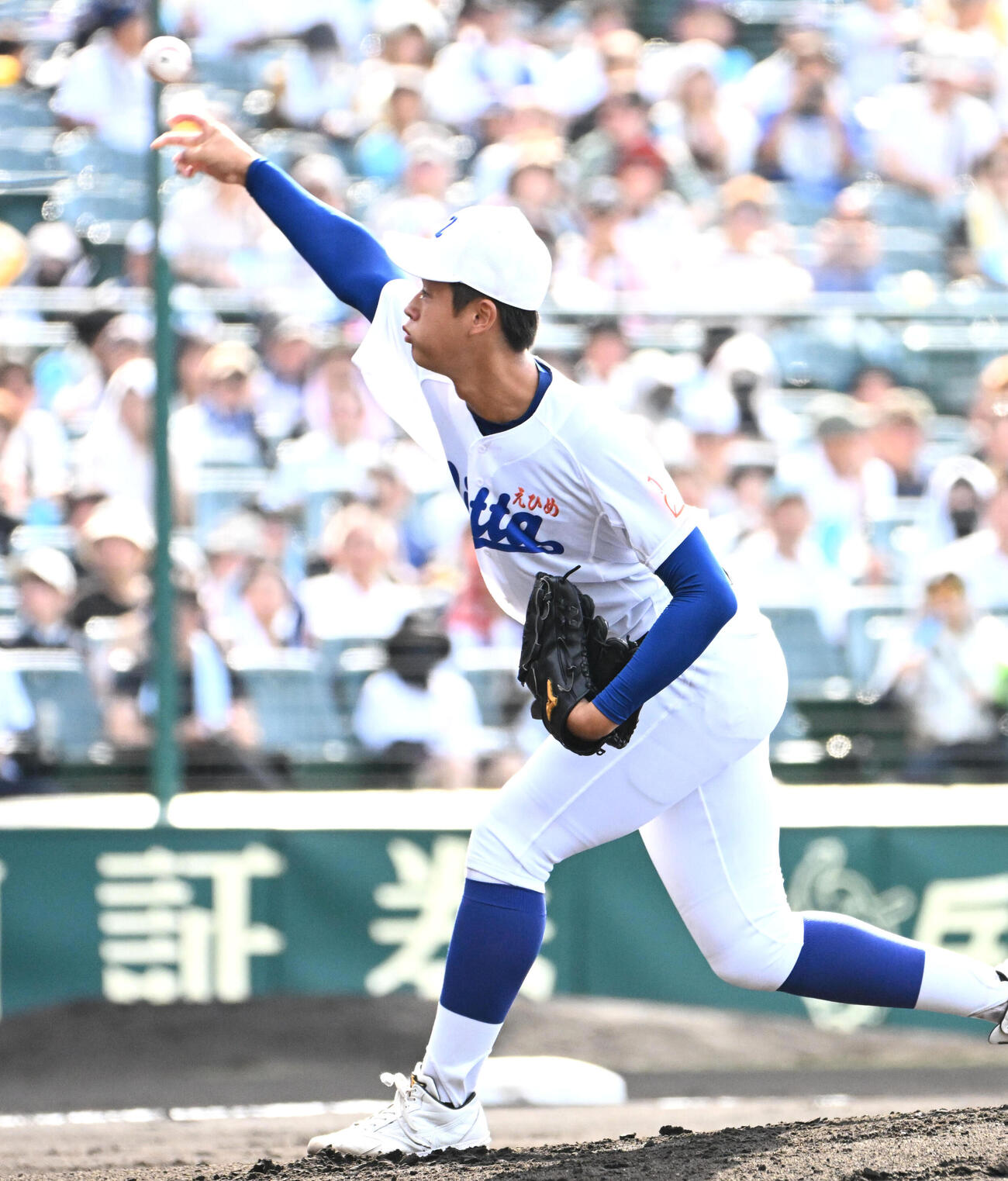 花巻東対新田　新田先発の築山朔弥（撮影・石井愛子）