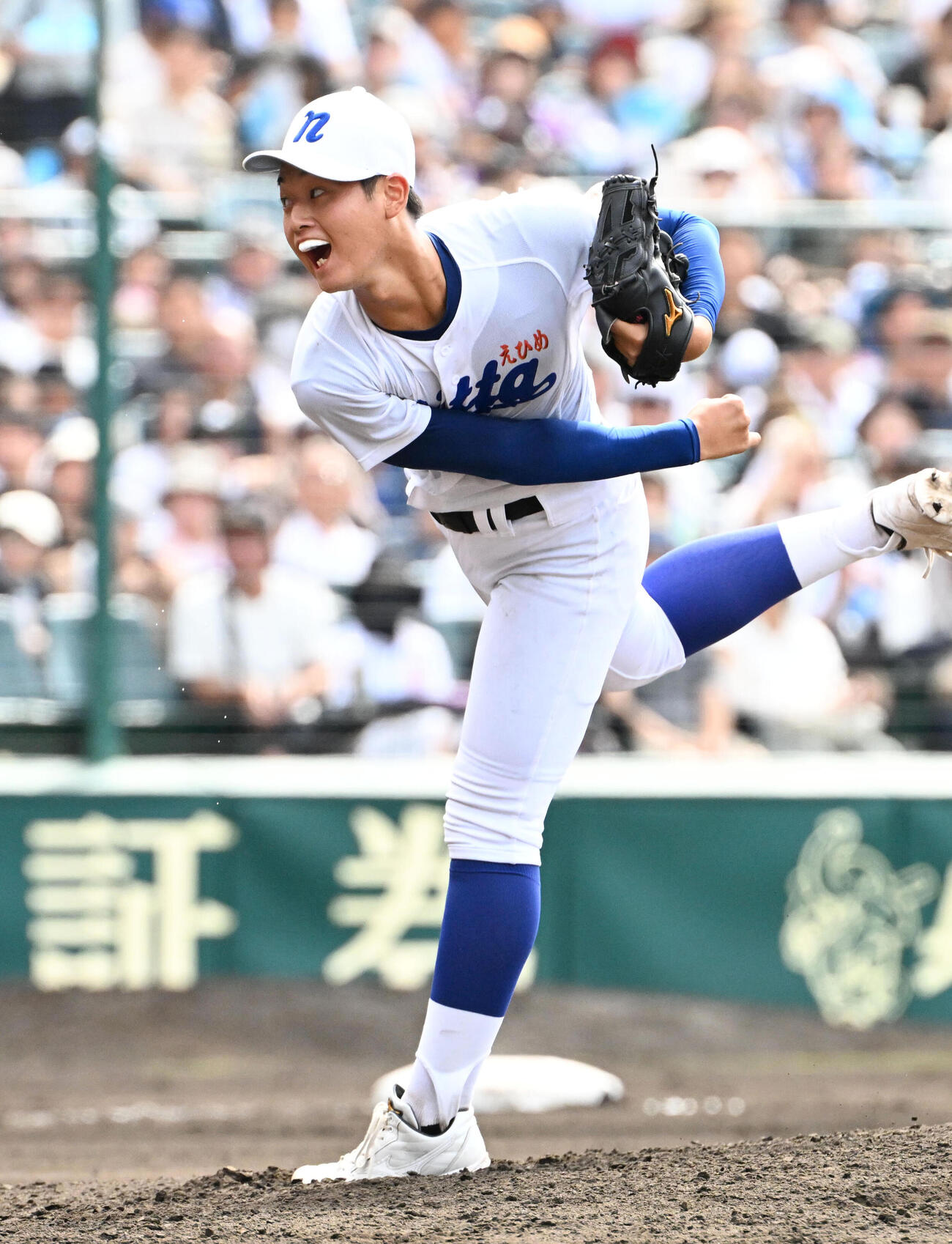 花巻東対新田　新田先発の築山朔弥（撮影・石井愛子）