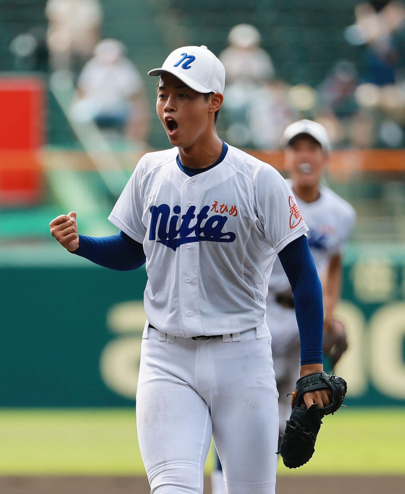 花巻東対新田　力投を見せる新田エース築山朔弥（撮影・上山淳一）