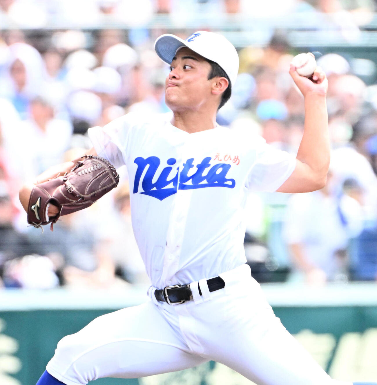 花巻東対新田　新田2番手の木下春空（撮影・石井愛子）
