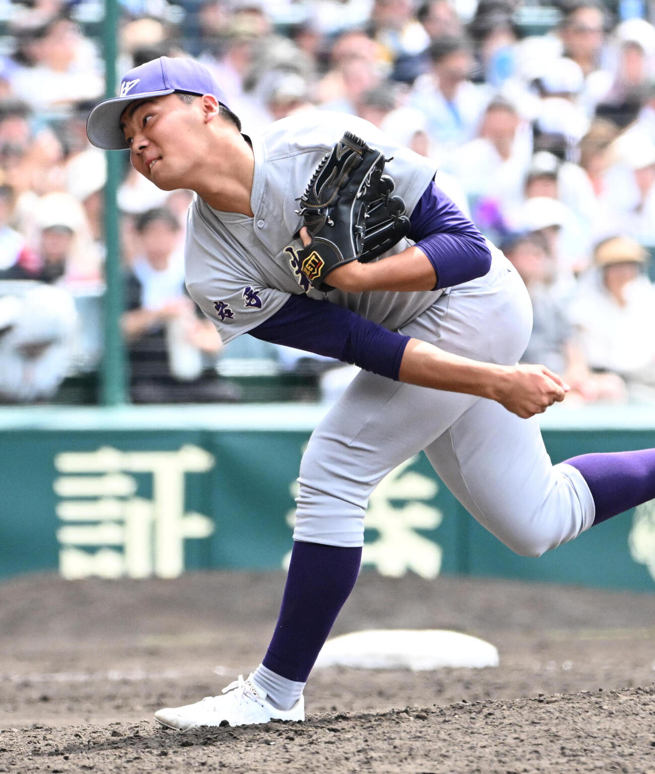 花巻東対新田　花巻東3番手の菅原駿（撮影・石井愛子）
