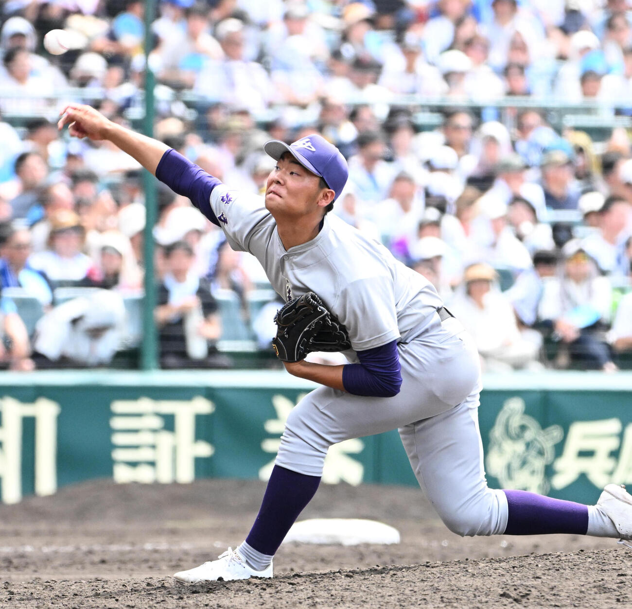 花巻東対新田　花巻東3番手の菅原駿（撮影・石井愛子）
