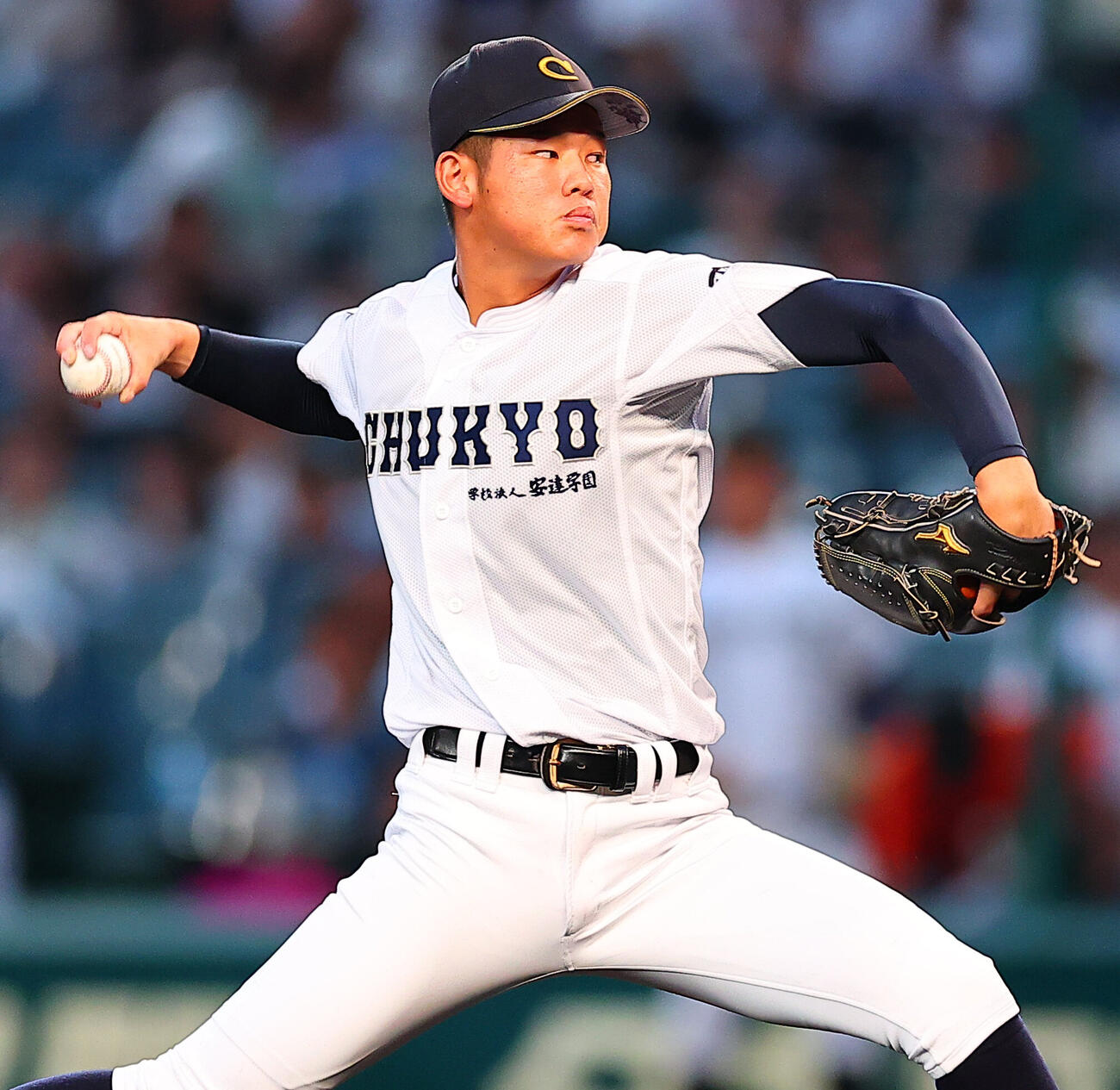 霞ケ浦対中京　中京先発の鈴木悠悟（撮影・野上伸悟）