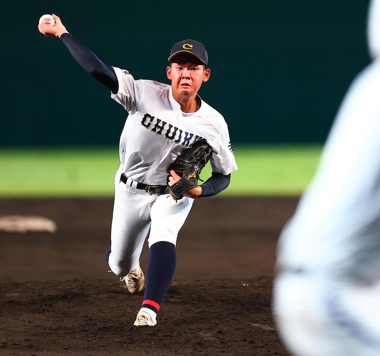 霞ケ浦対中京　中京先発の鈴木悠悟（撮影・野上伸悟）