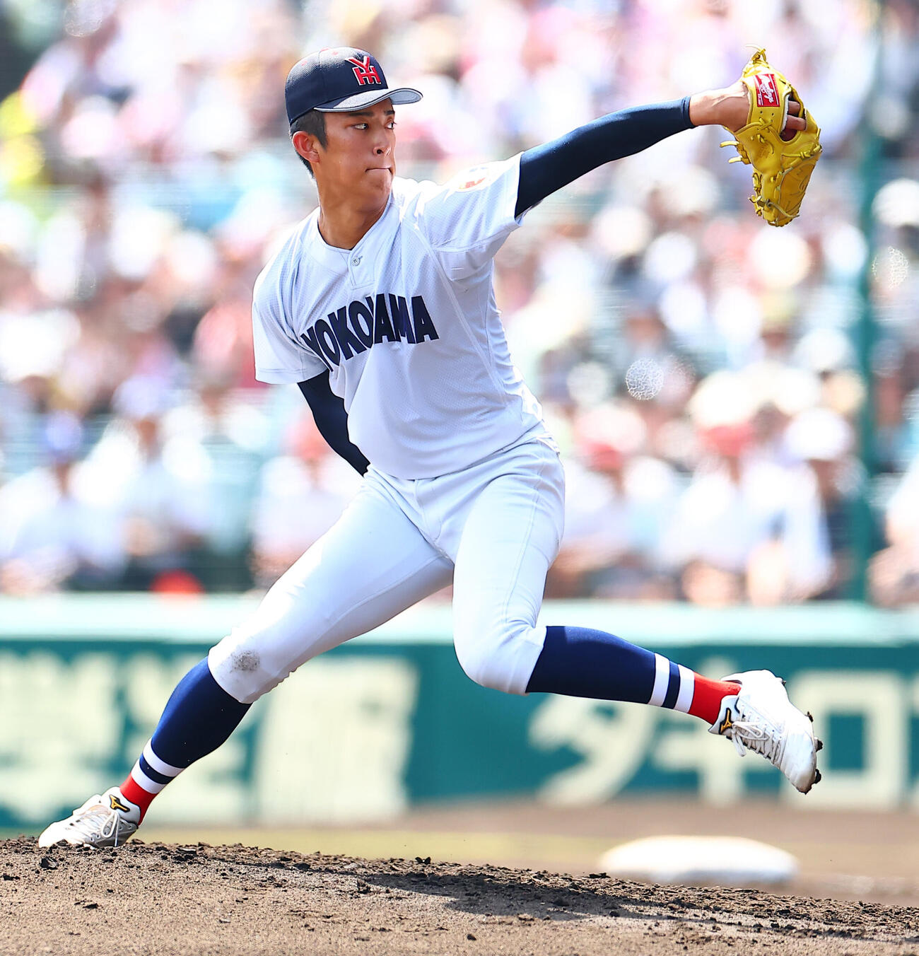 横浜対沖縄尚学　横浜先発の織田翔希（撮影・野上伸悟）