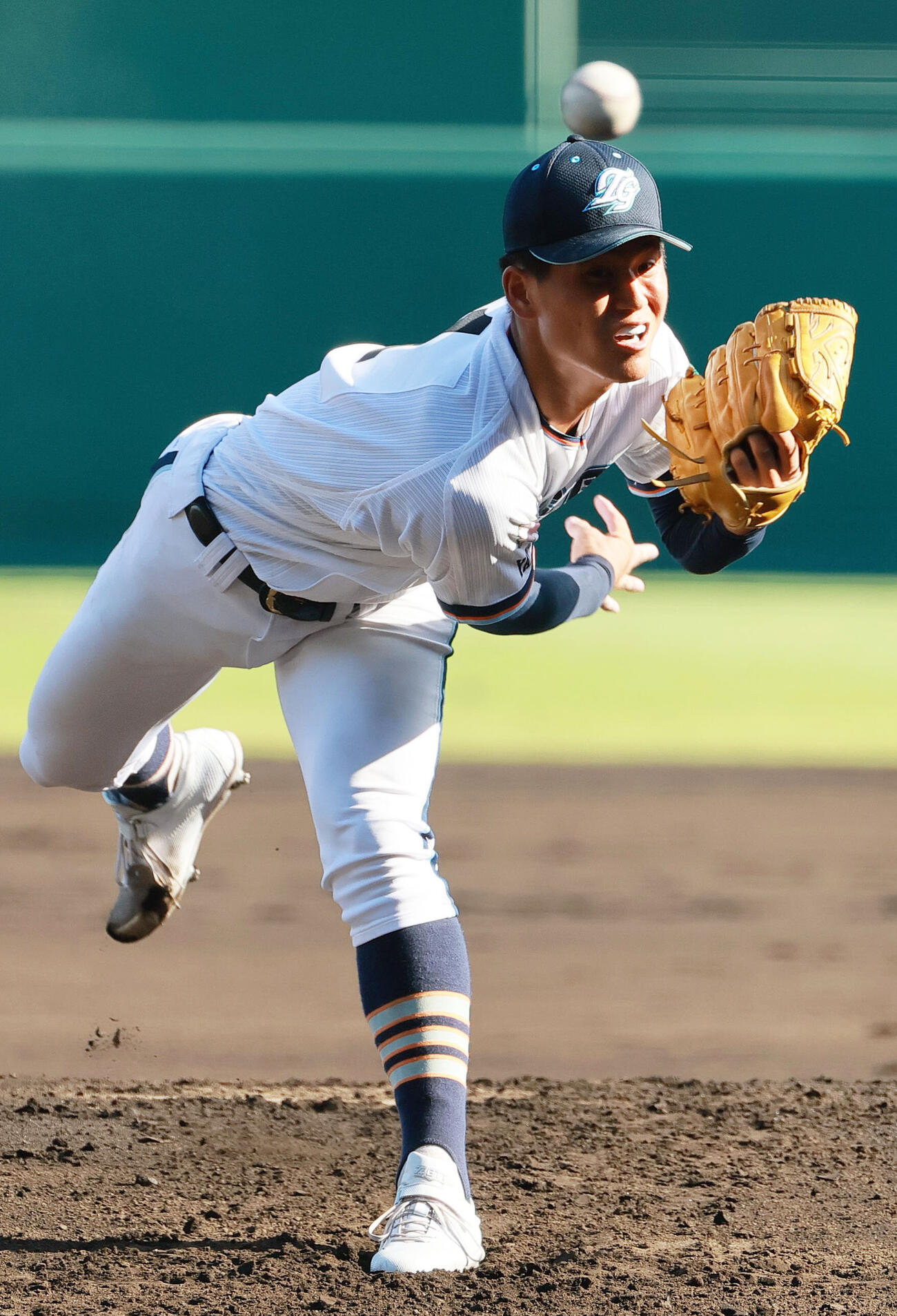 高川学園対高岡商　高川学園先発の木下瑛二（撮影・上山淳一）