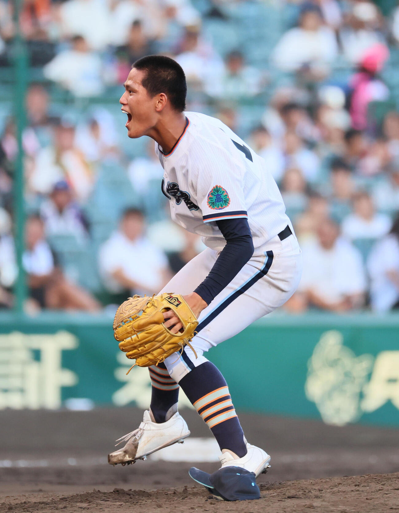 高川学園対高岡商　完投勝利を挙げた高川学園・木下瑛二（撮影・宮崎幸一）