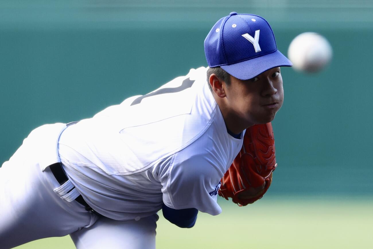 敦賀気比対横手　先発登板する横手・佐藤宙斗（撮影・河田真司）