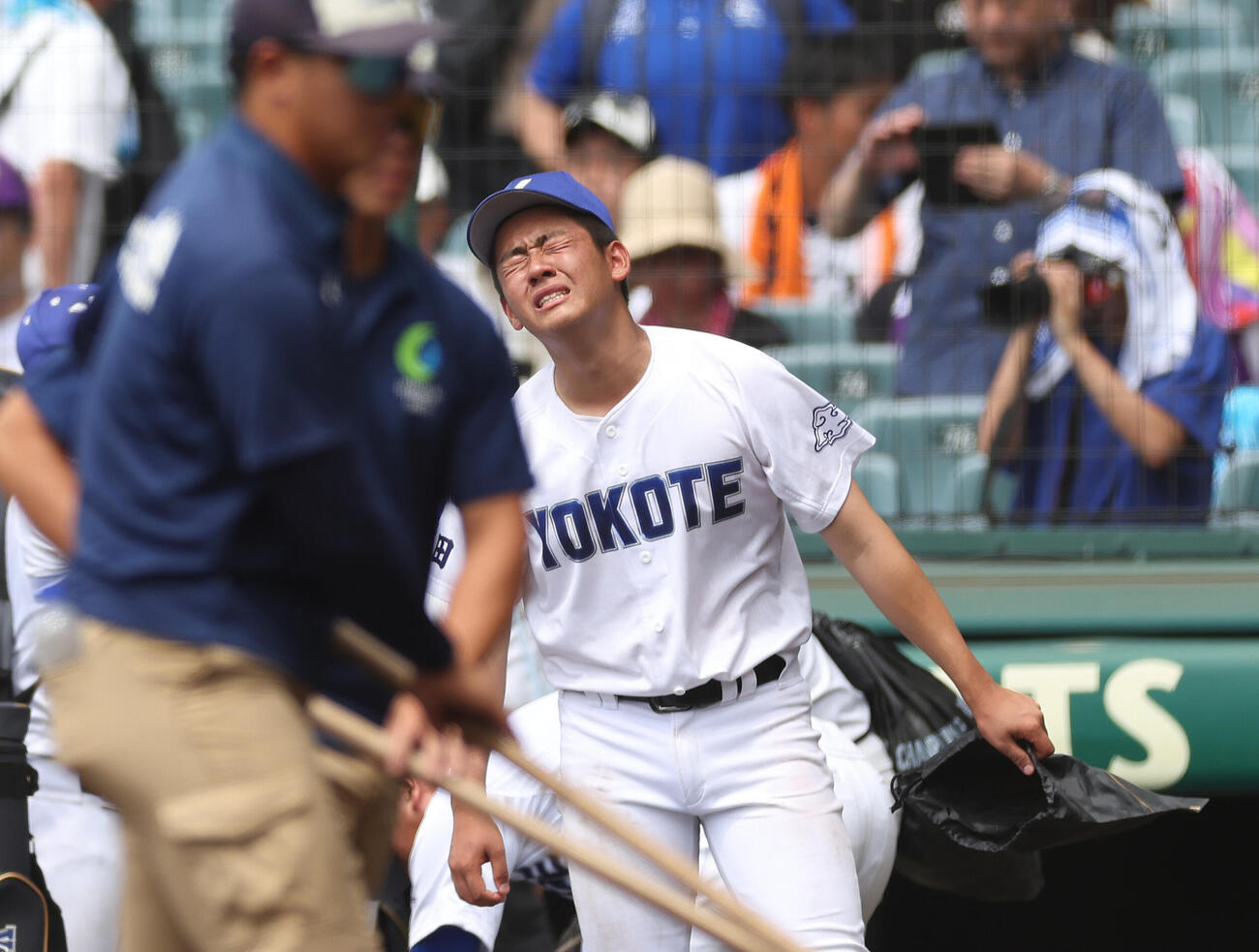 敦賀気比対横手　敦賀気比に敗れ悔しい表情を見せる横手・佐藤宙斗（撮影・河田真司）