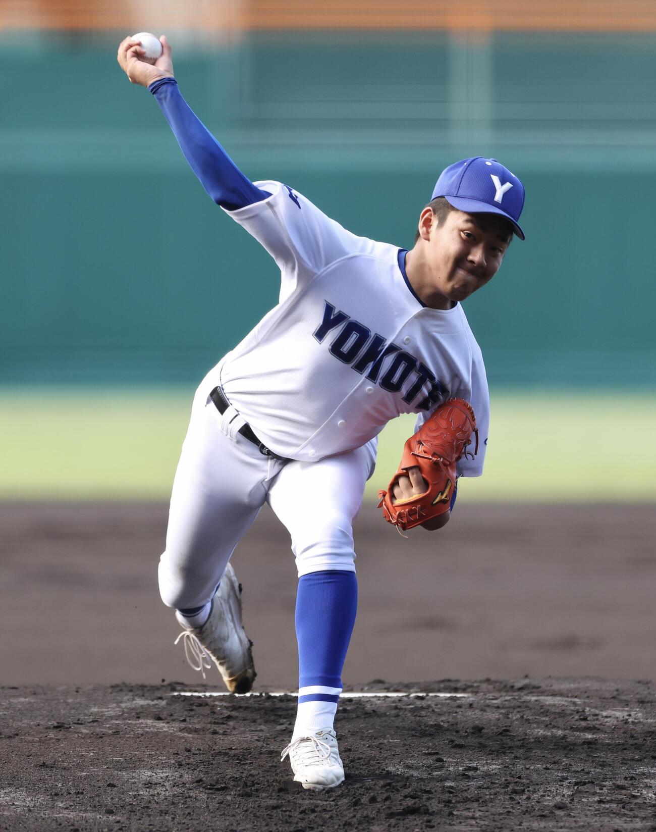 敦賀気比対横手　先発登板する横手・佐藤宙斗（撮影・河田真司）
