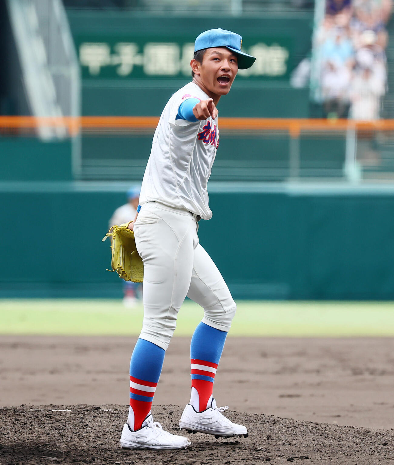仙台育英対花咲徳栄　仙台育英戦に先発する花咲徳栄の黒川凌大（撮影・加藤哉）