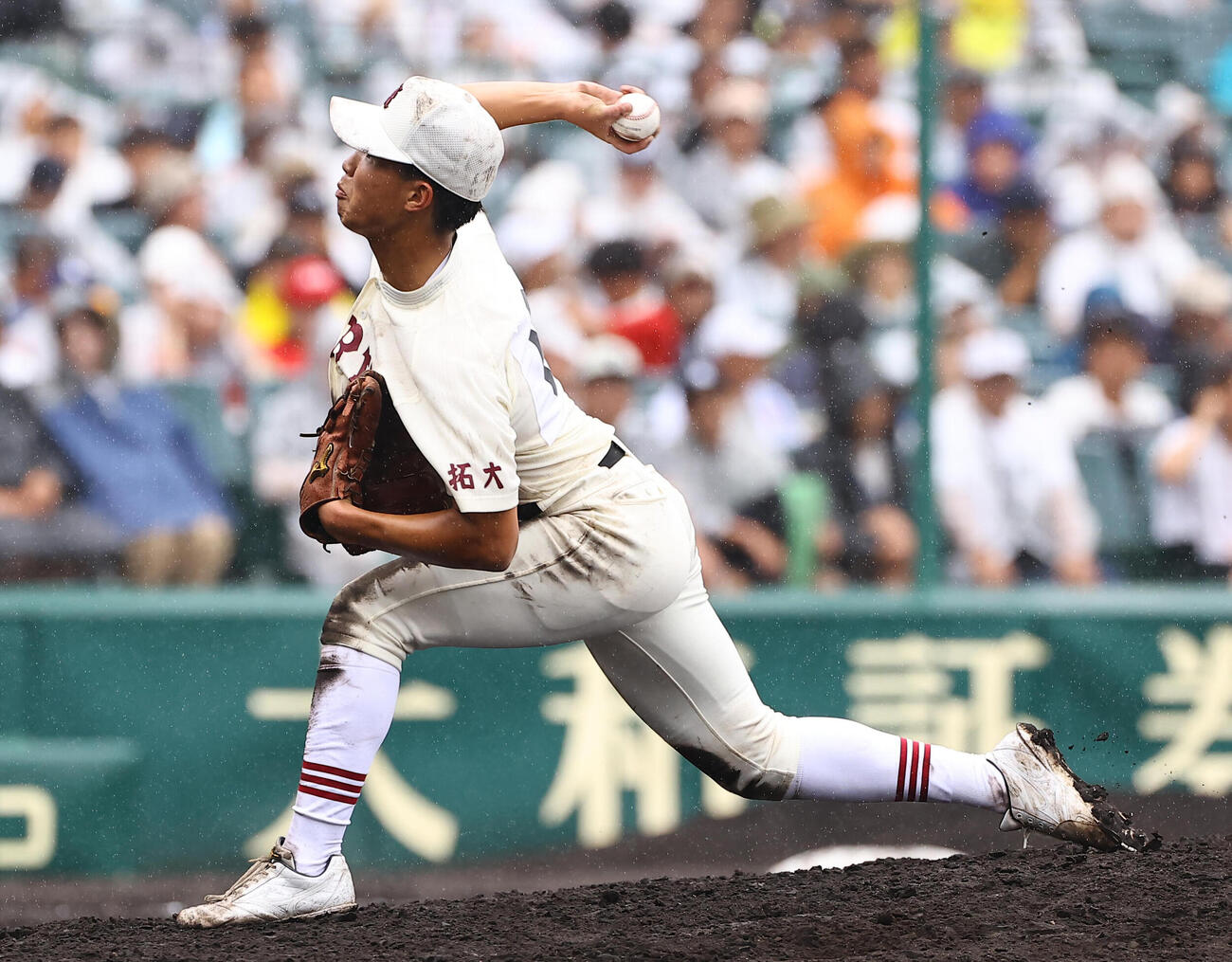 拓大紅陵対佐賀商　拓大紅陵2番手の山辺颯（撮影・上田博志）