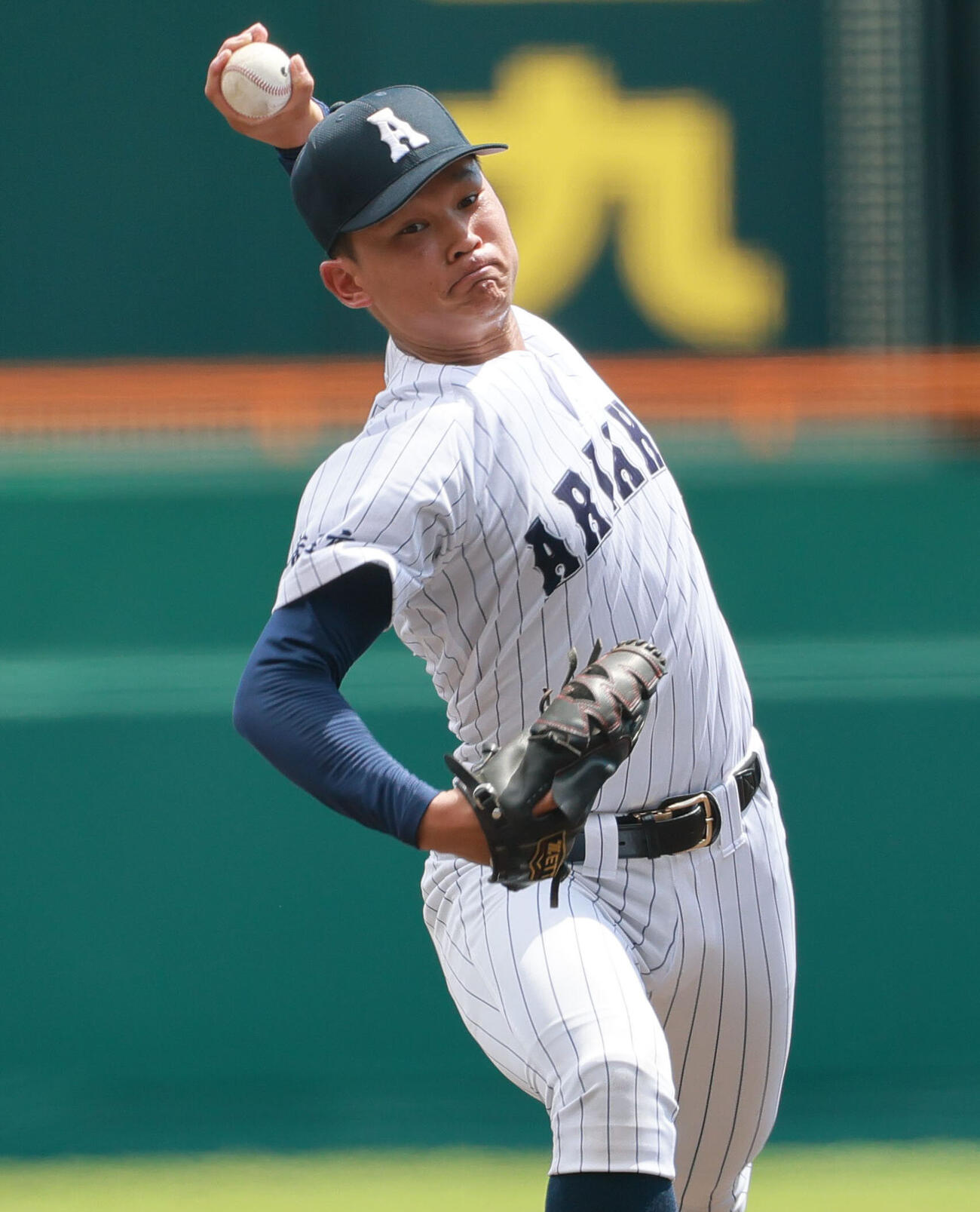 長崎日大対有明　5回表に登板する有明2番手の斉藤遼汰郎（撮影・上山淳一）