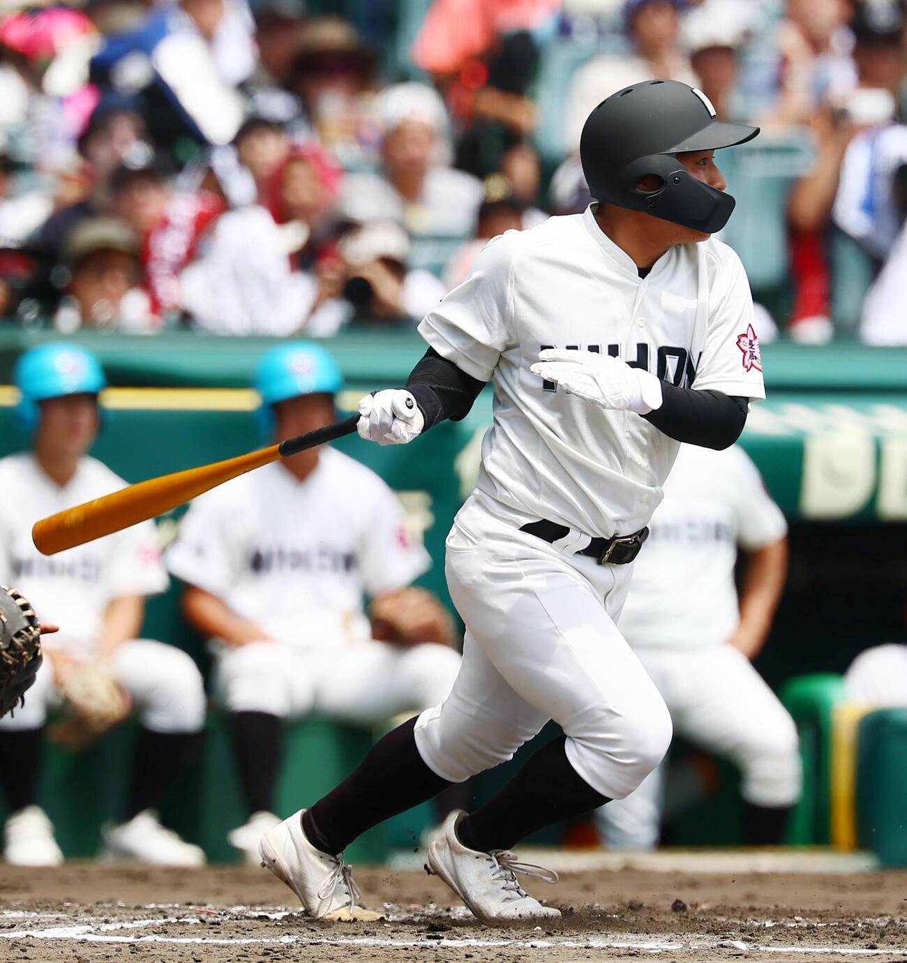長崎日大対有明　2回表長崎日大2死一、三塁、小池郁は先制適時打を放つ（撮影・加藤哉）
