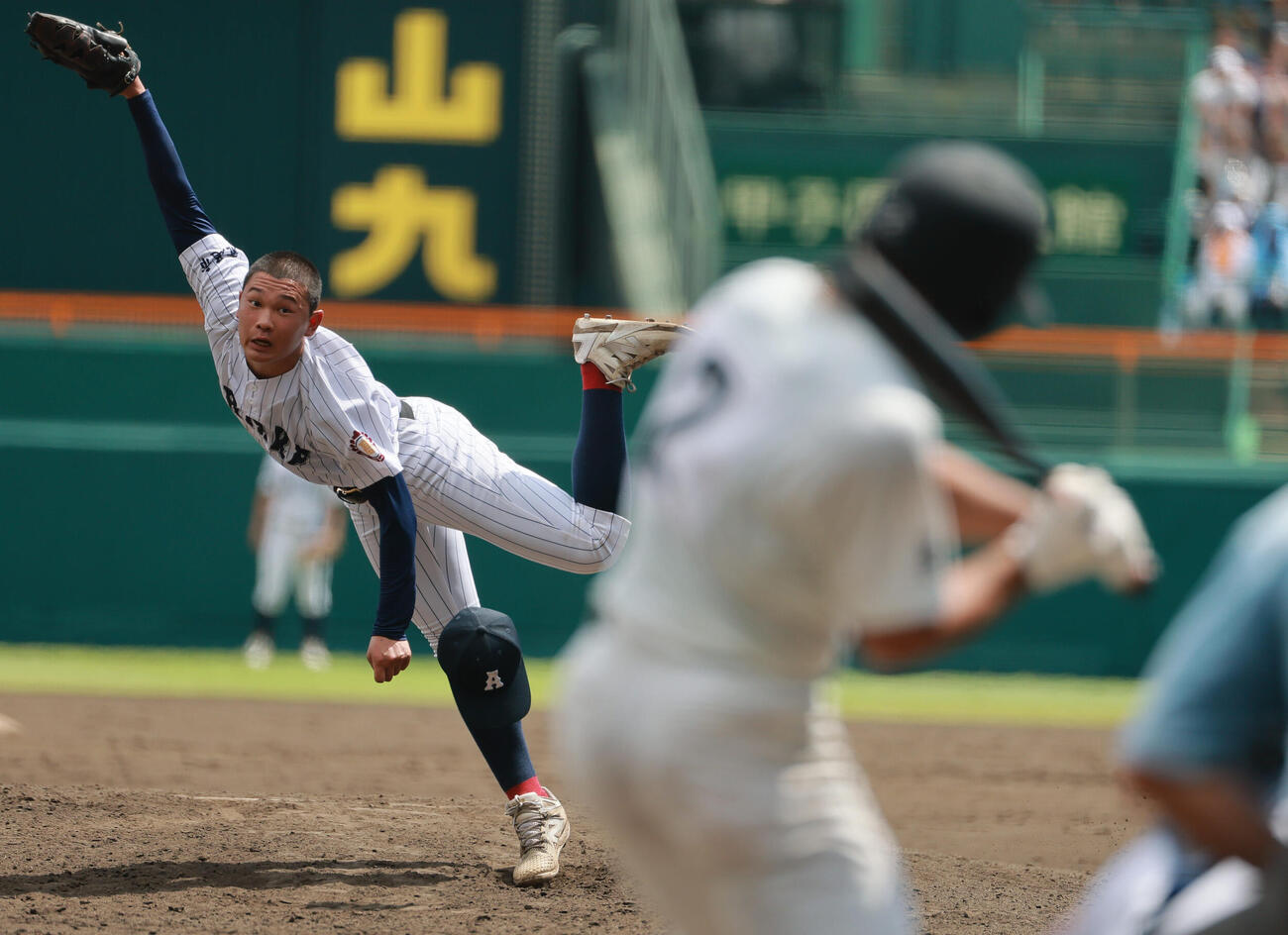 長崎日大対有明　5回表に登板する有明2番手の斉藤遼汰郎（撮影・上山淳一）