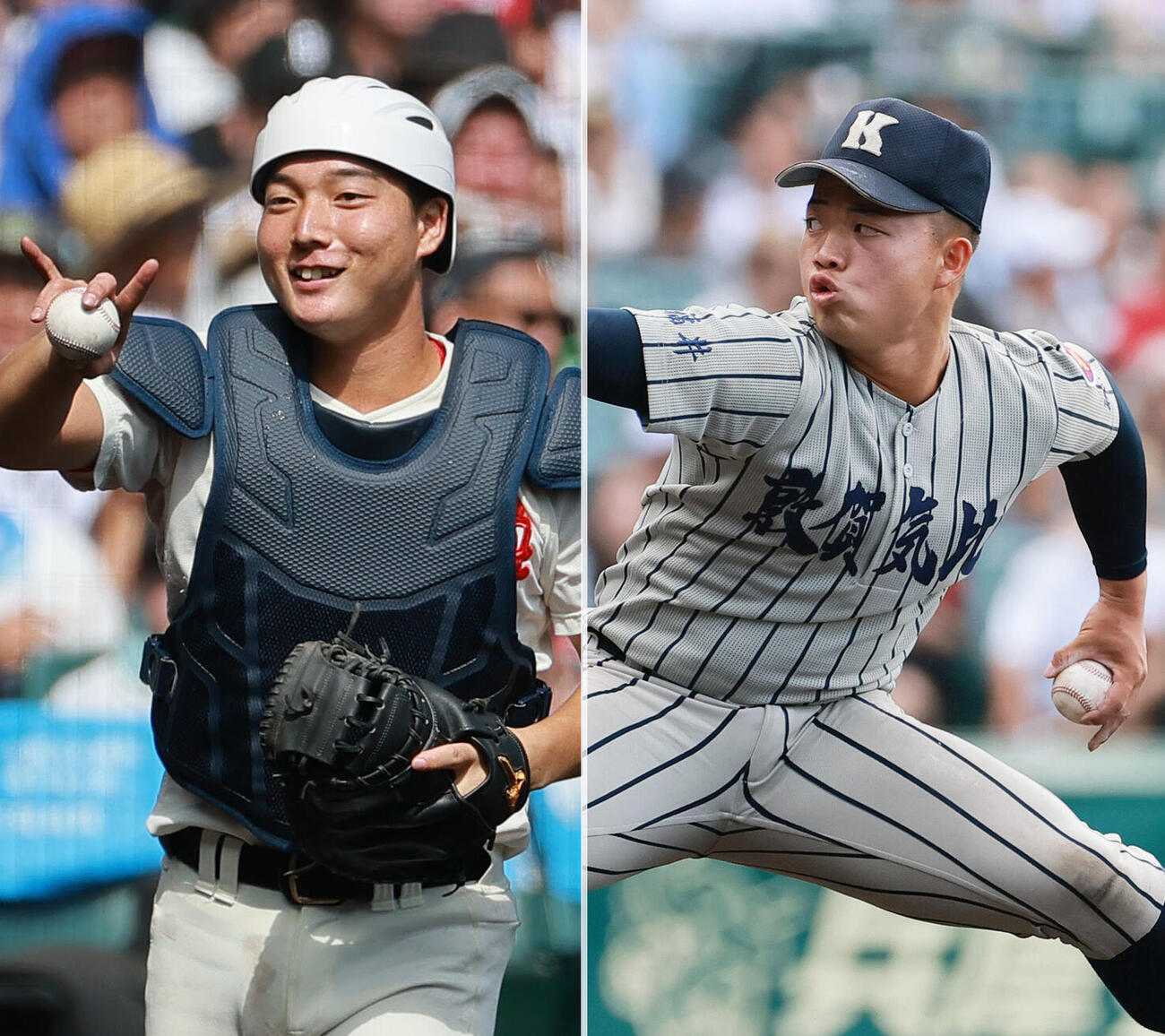 智弁和歌山・山田凜虎（左）と敦賀気比・鶴田啓人