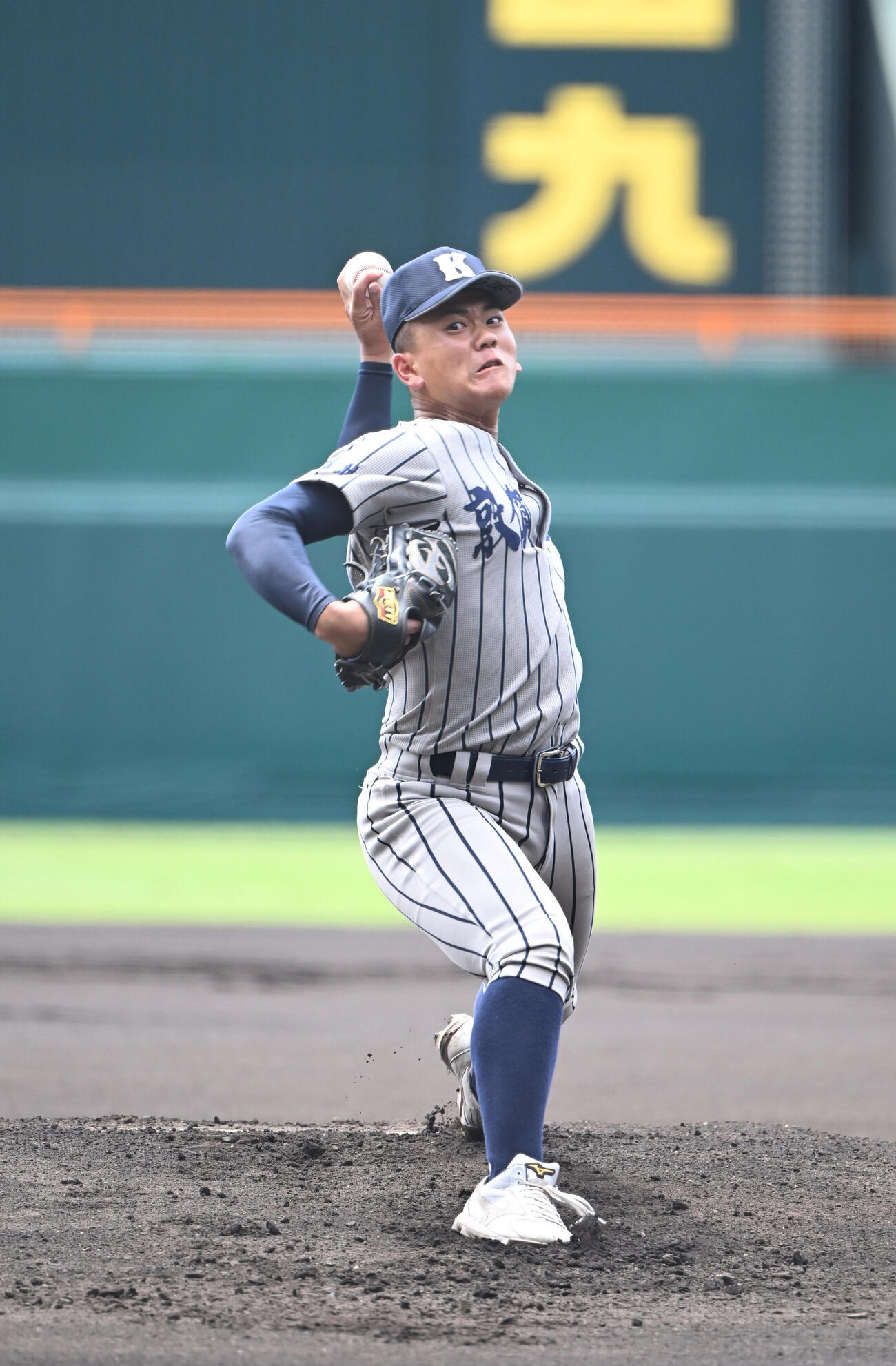 智弁和歌山対敦賀気比　先発する敦賀気比・辻琉成（撮影・和賀正仁）