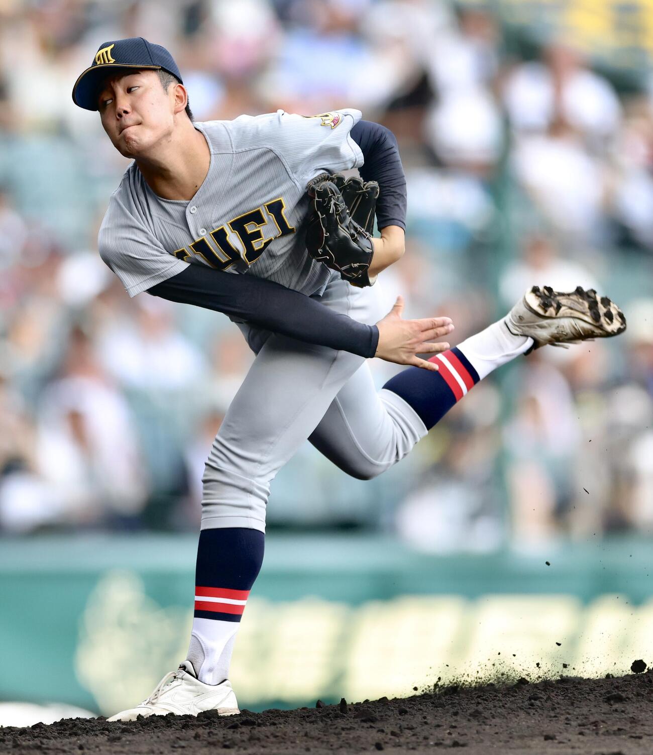 仙台育英対拓大紅陵　力投する仙台育英先発の福井勇翔（撮影・河田真司）