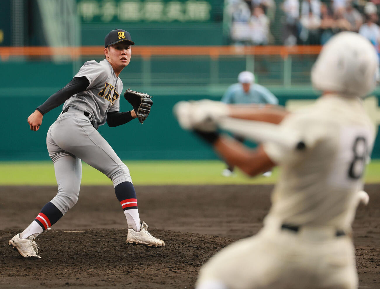 仙台育英対拓大紅陵　力投する仙台育英先発の福井勇翔（撮影・上山淳一）