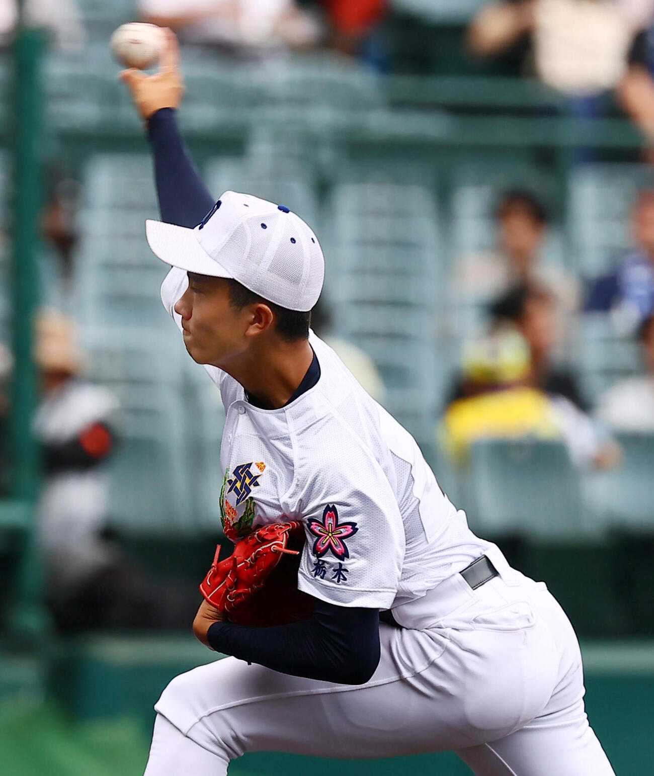 佐野日大対健大高崎健大高崎戦に先発する佐野日大の鈴木有（撮影・加藤哉）