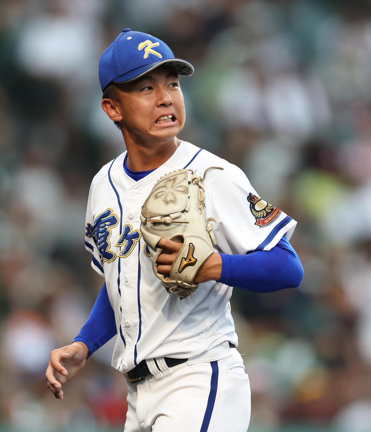 横浜対霞ケ浦　6回表に逆転を許す霞ケ浦・稲山幸汰（撮影・河田真司）
