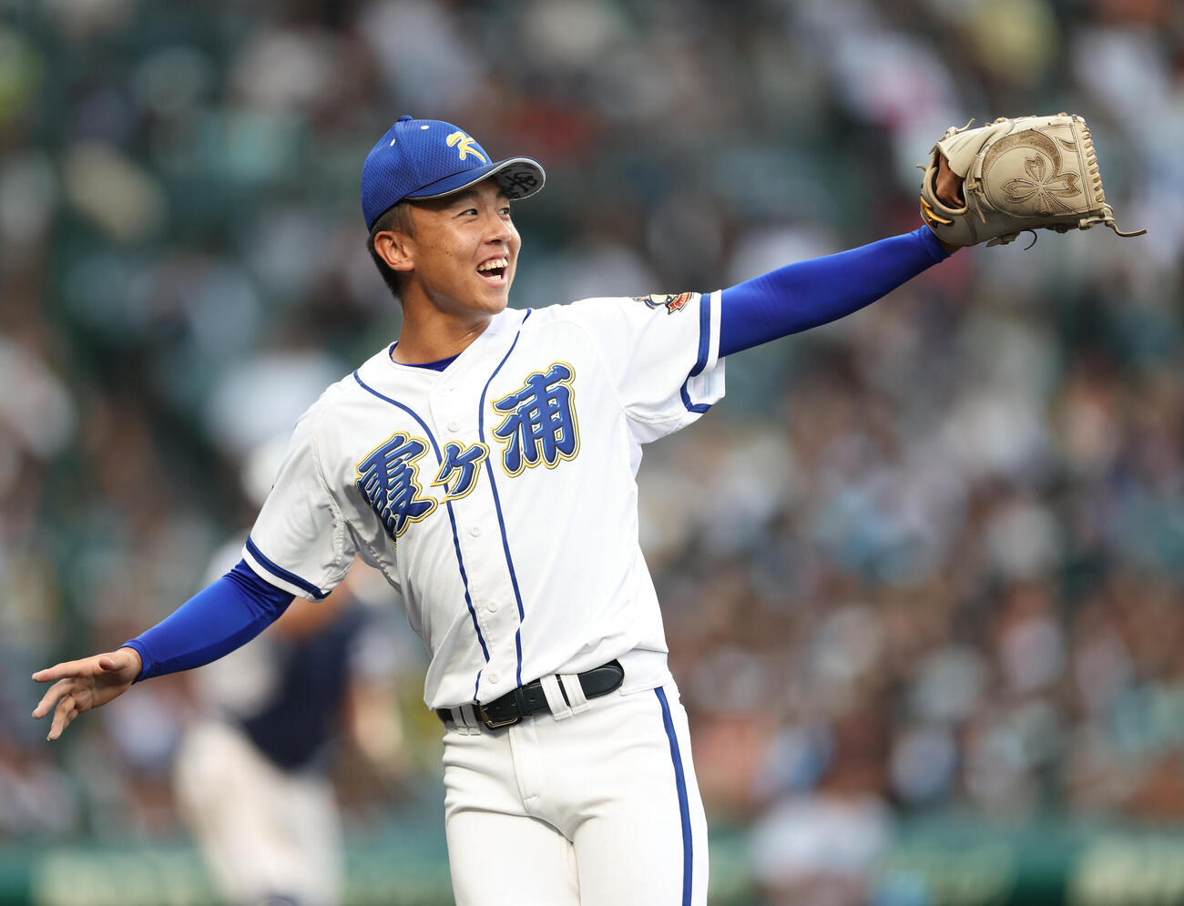 横浜対霞ケ浦　8回表を抑える霞ケ浦・稲山幸汰（撮影・河田真司）