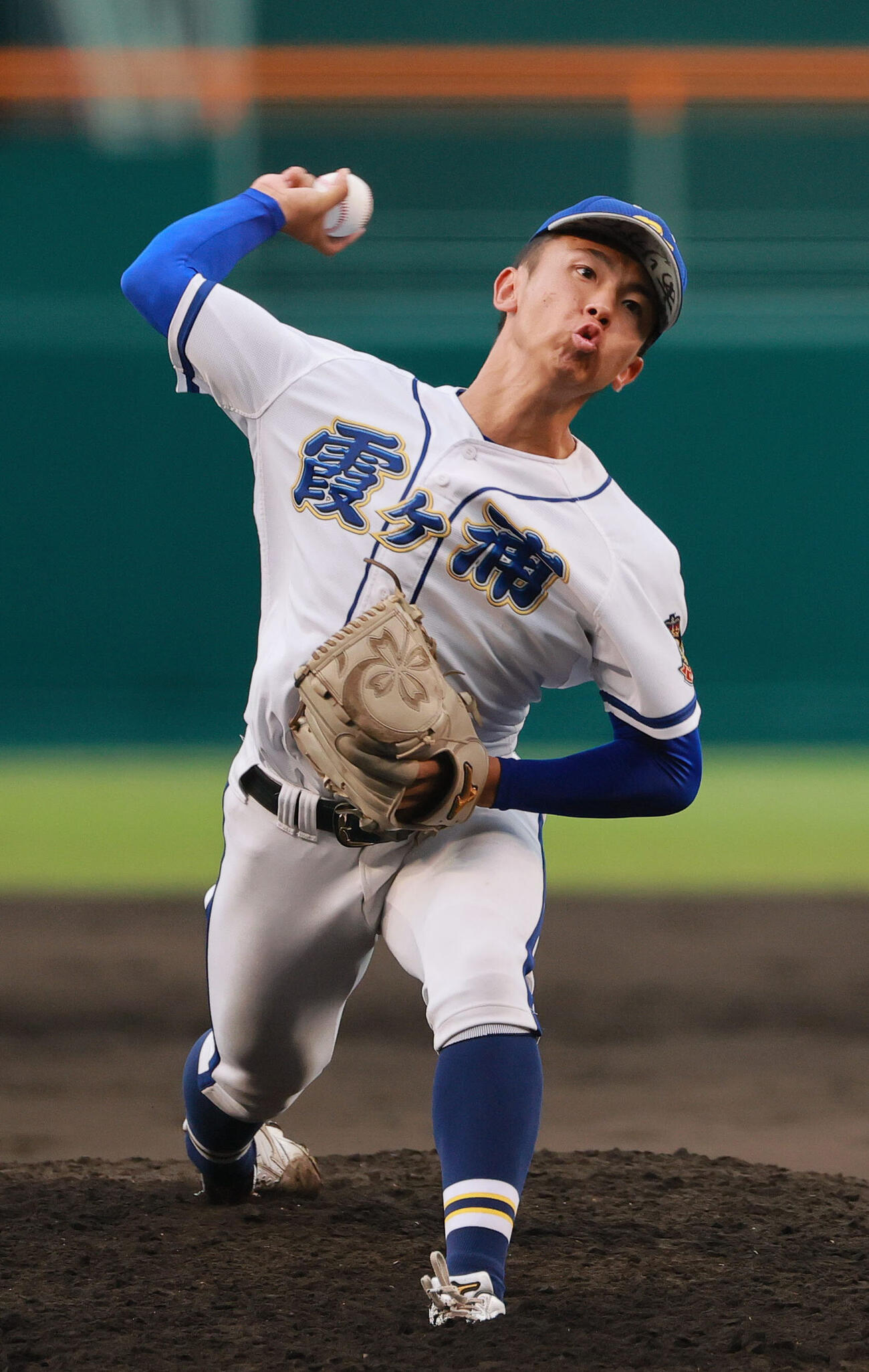 横浜対霞ケ浦　力投する霞ケ浦エース稲山幸汰（撮影・上山淳一）
