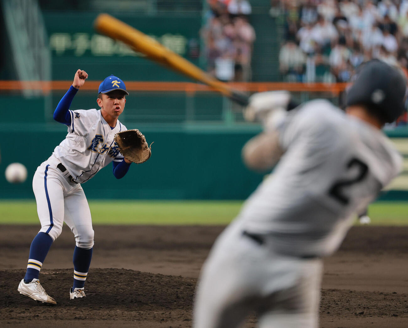 横浜対霞ケ浦　力投する霞ケ浦エース稲山幸汰（撮影・上山淳一）