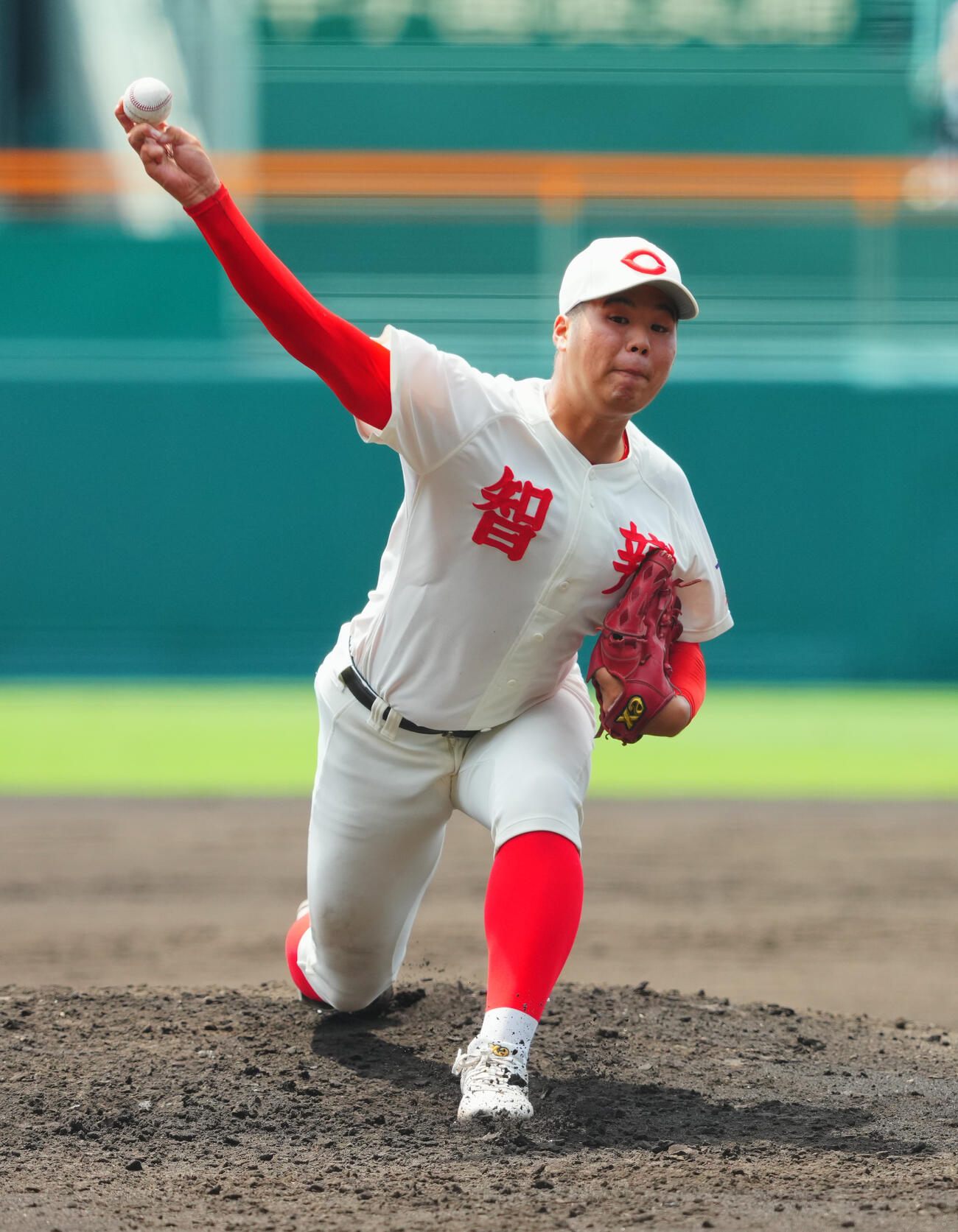 智弁和歌山対仙台育英　力投する智弁和歌山先発和気匠太（撮影・垰建太）