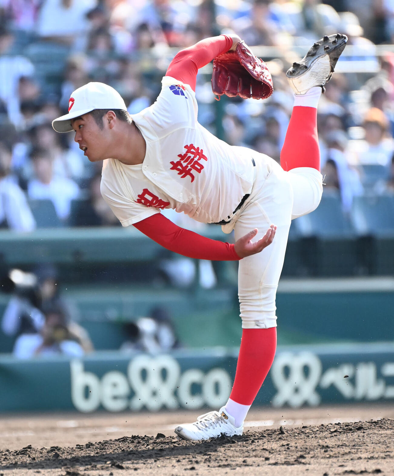横浜対智弁和歌山　智弁和歌山先発の和気匠太（撮影・石井愛子）