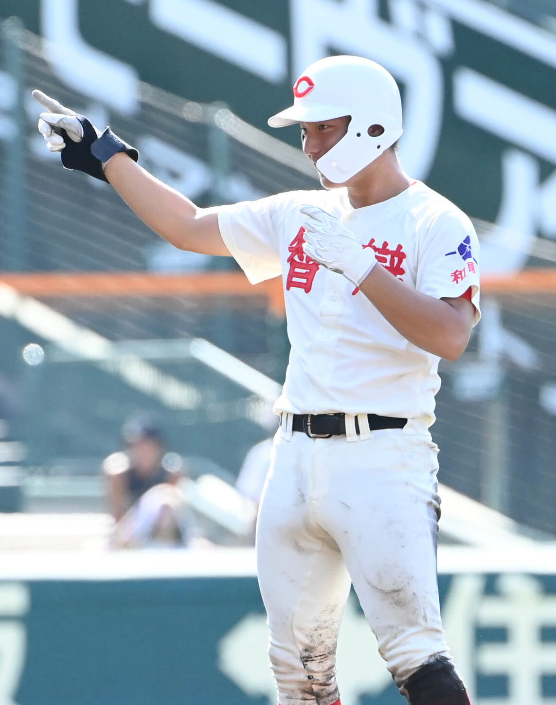 横浜対智弁和歌山　3回裏智弁和歌山無死一、二塁、山田凜虎は同点適時打を放つ（撮影・石井愛子）