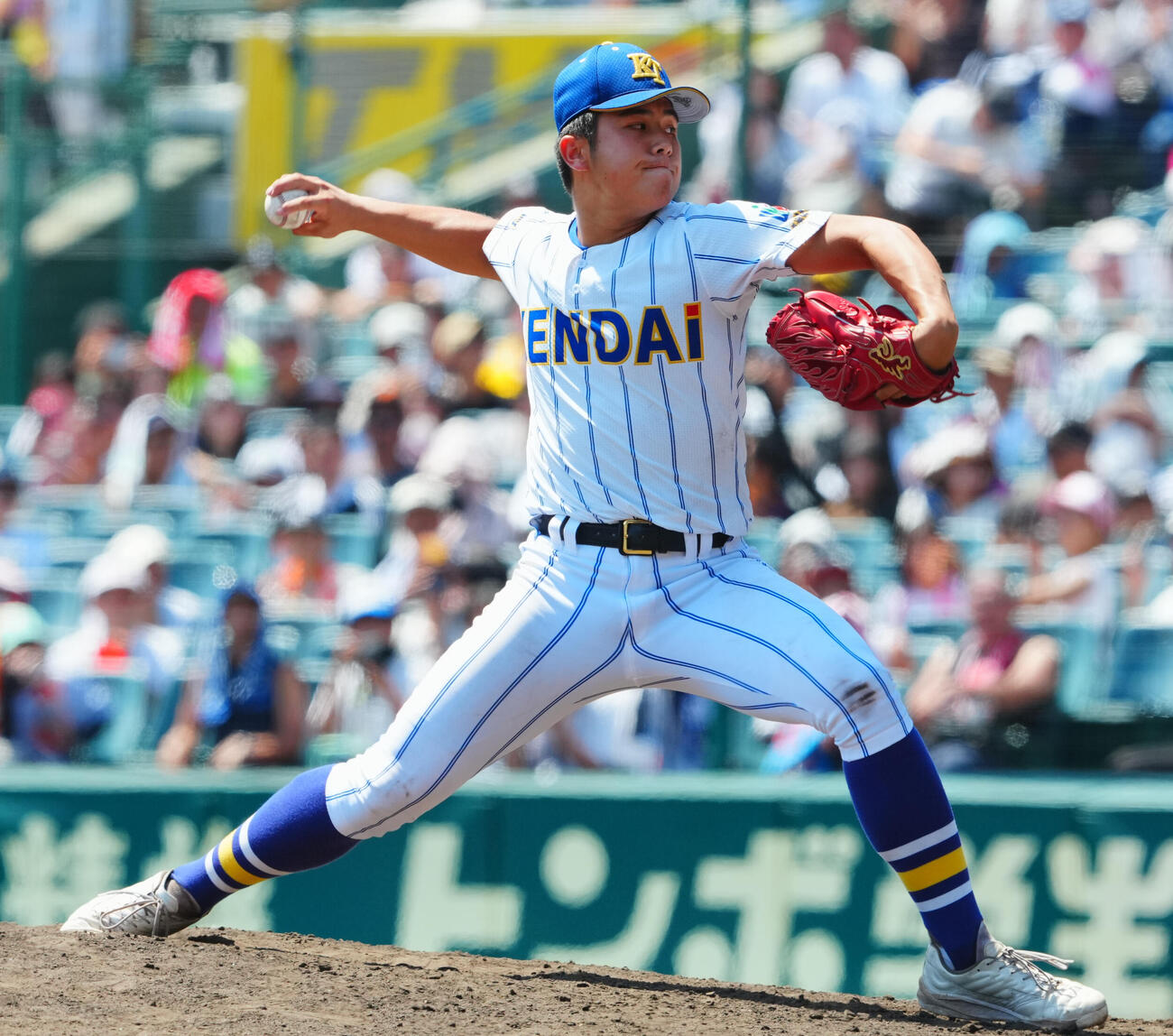 天理対健大高崎　健大高崎3番手の石田翔大（撮影・垰建太）