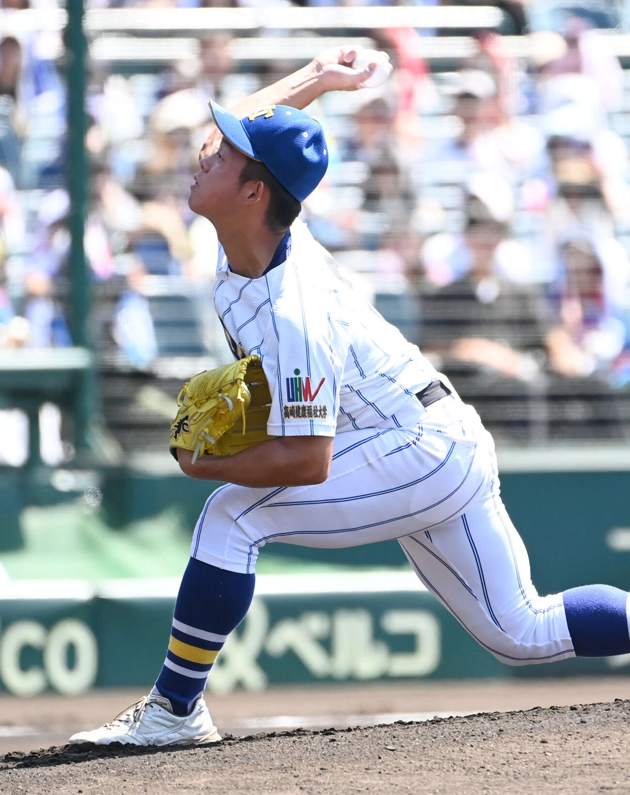 天理対健大高崎　健大高崎先発の佐藤麻恩（撮影・石井愛子）