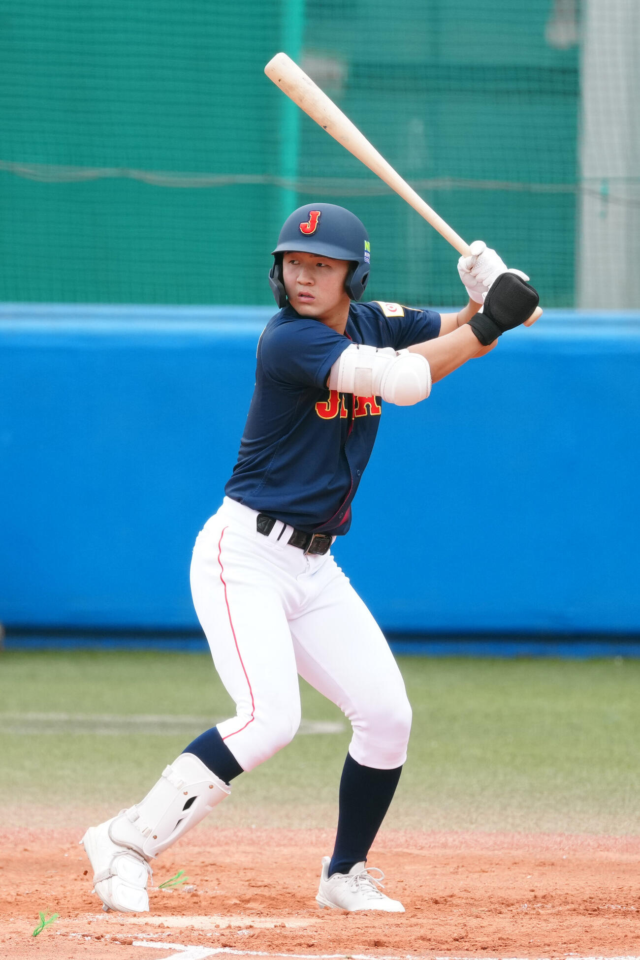 高校日本代表対立大　打席に立つ高校日本代表の池田聖摩（撮影・江口和貴）