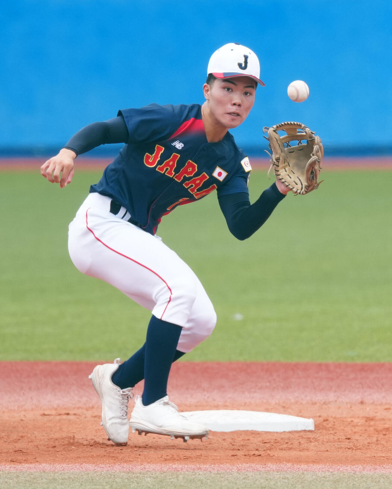 高校日本代表対立大　遊撃手の高校日本代表・福島陽奈汰（2026年9月1日撮影）