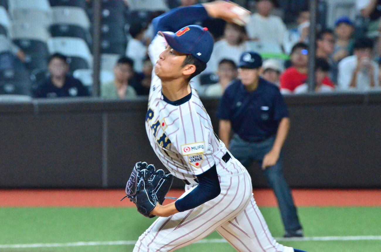 決勝進出がかかった台湾戦に先発する織田（撮影・平山連）