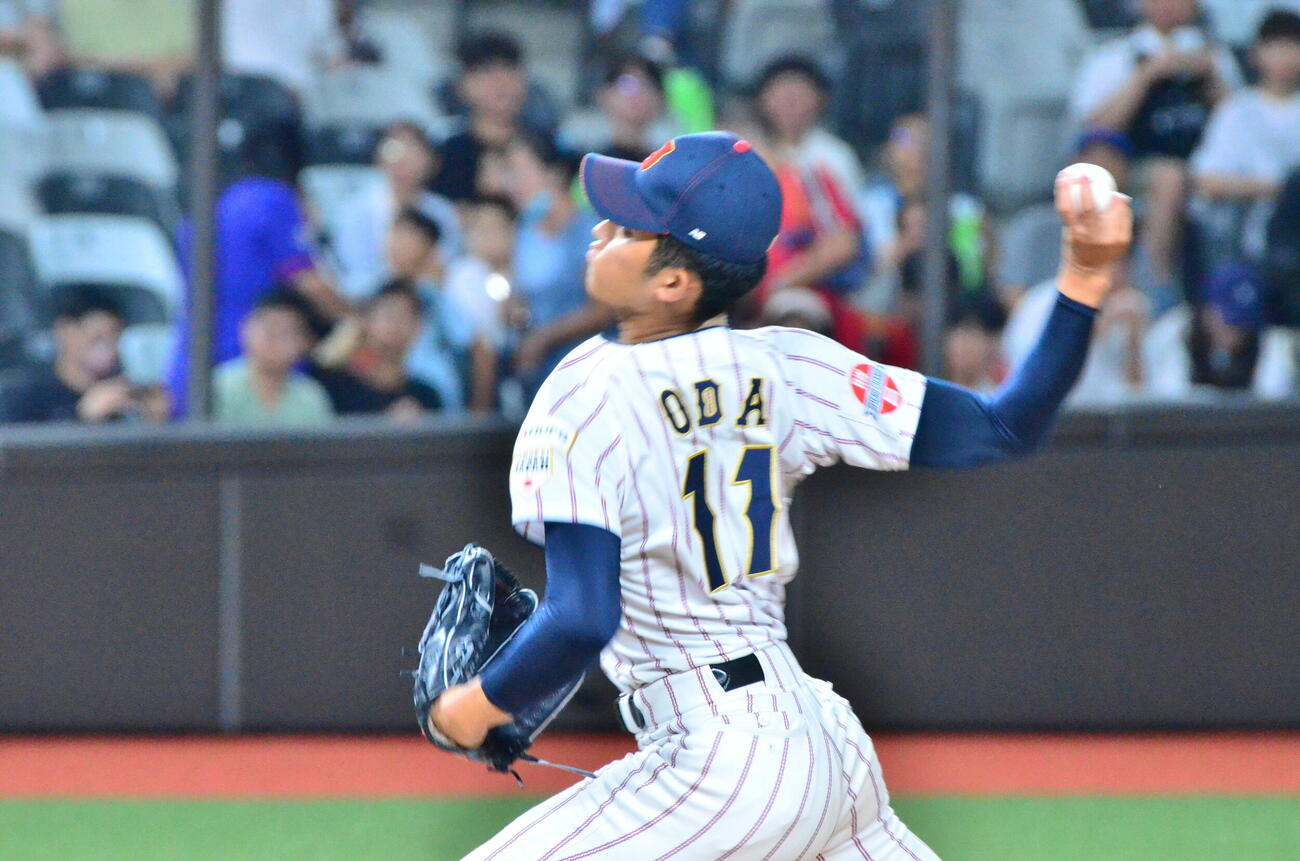 決勝進出がかかった台湾戦に先発する織田（撮影・平山連）