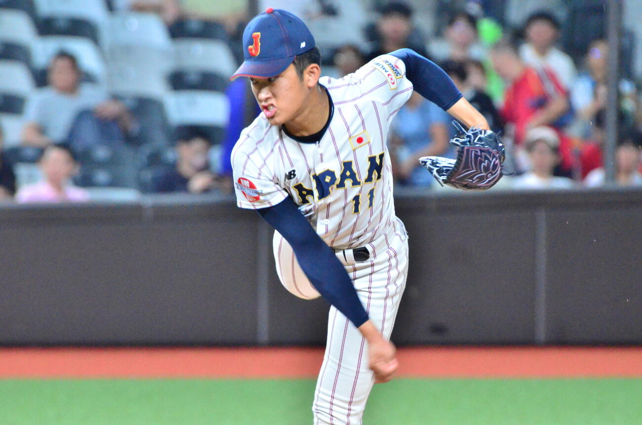 決勝進出がかかった台湾戦に先発する織田（撮影・平山連）