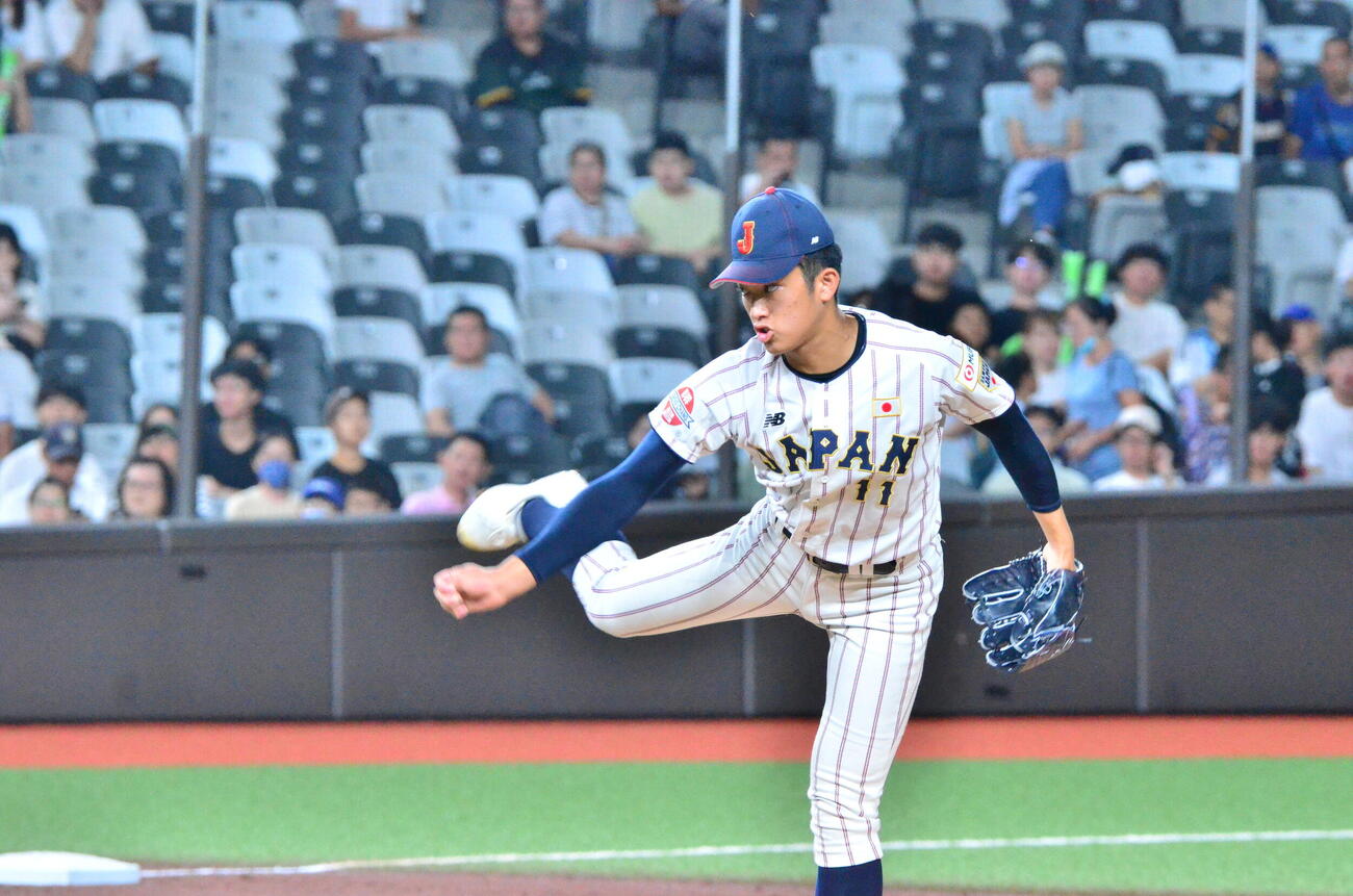 決勝進出がかかった台湾戦に先発した織田（撮影・平山連）