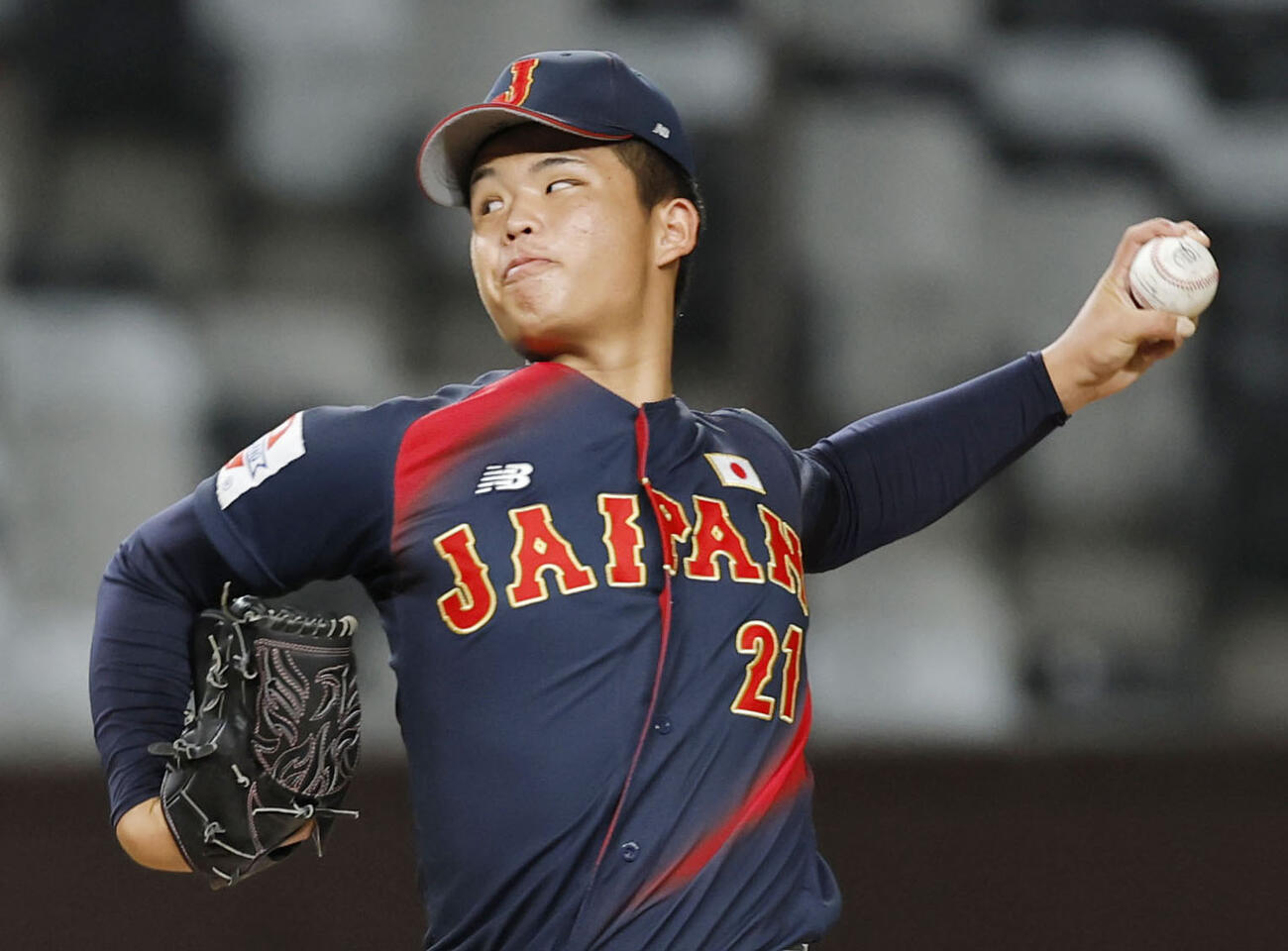 決勝の韓国戦に先発した杉本真（共同）