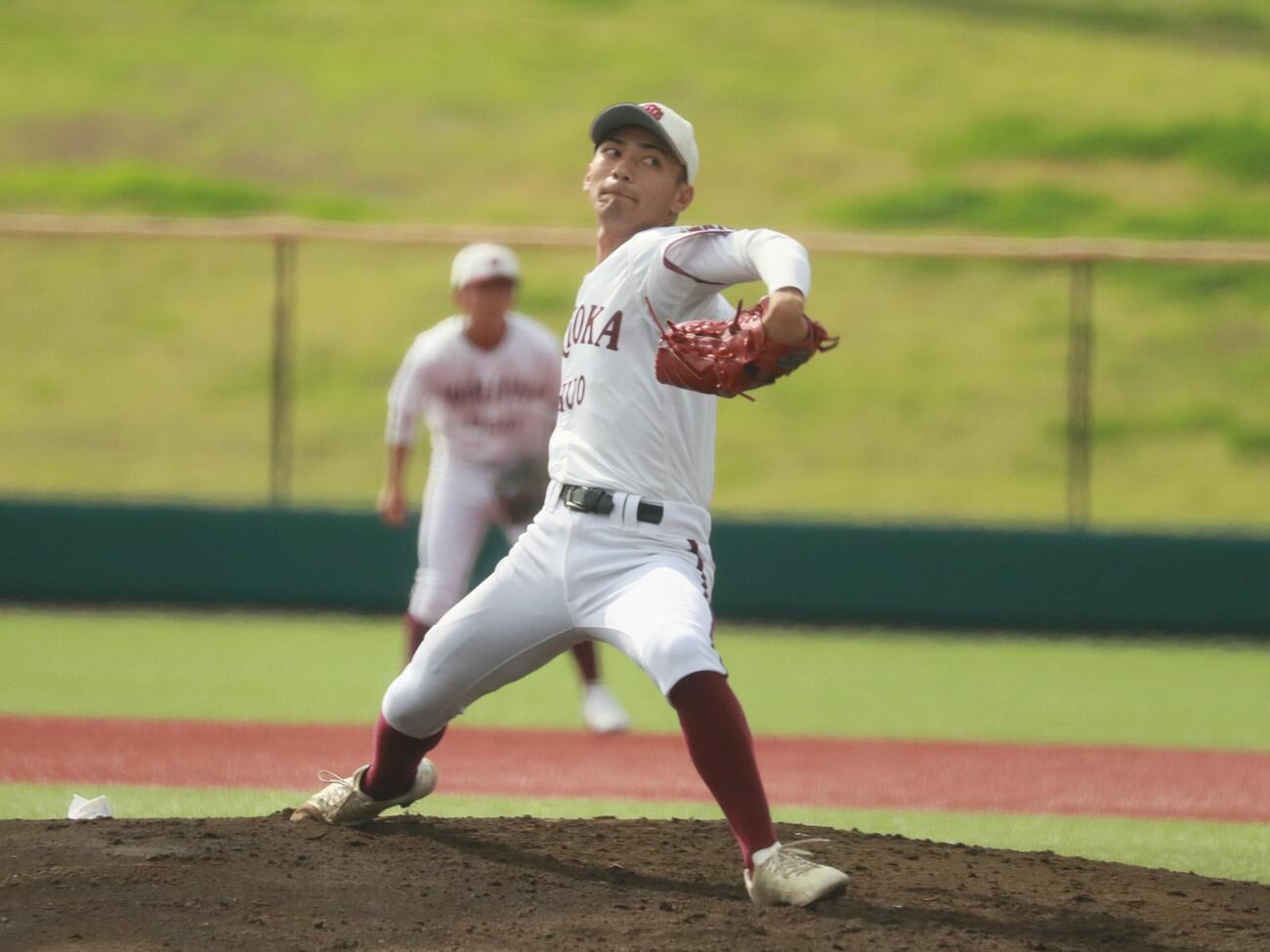盛岡中央対花巻東　先発した盛岡中央・中嶋優風（撮影・高橋香奈）