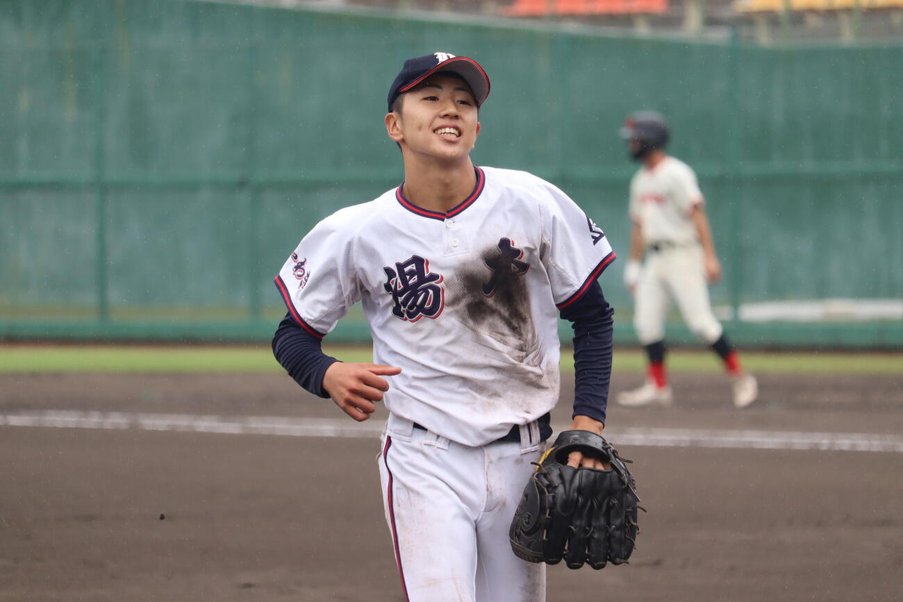県大会では4試合に登板したいわき湯本・半谷晴（2026年10月撮影）