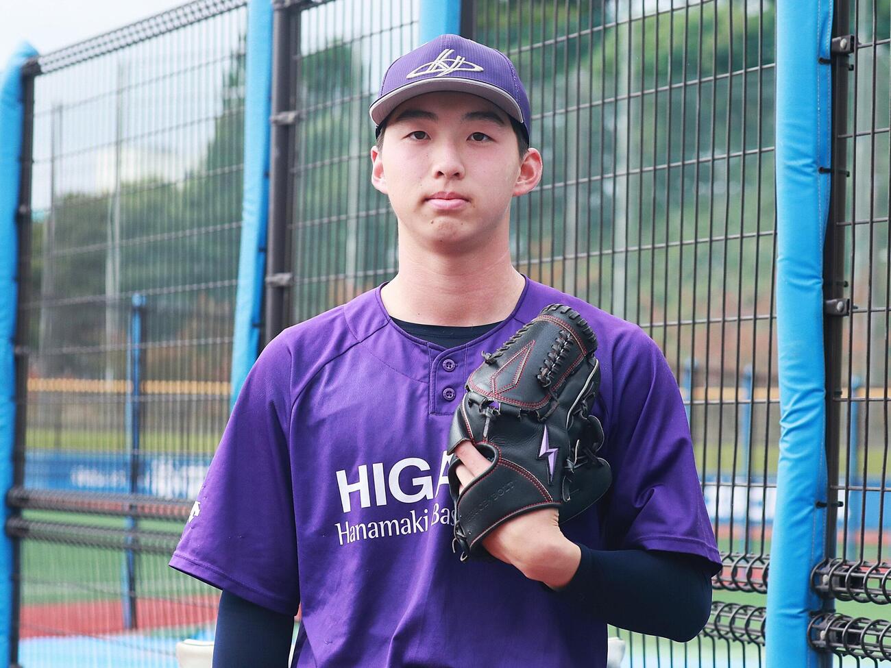 吉報を待つ花巻東・佐々木十央真投手