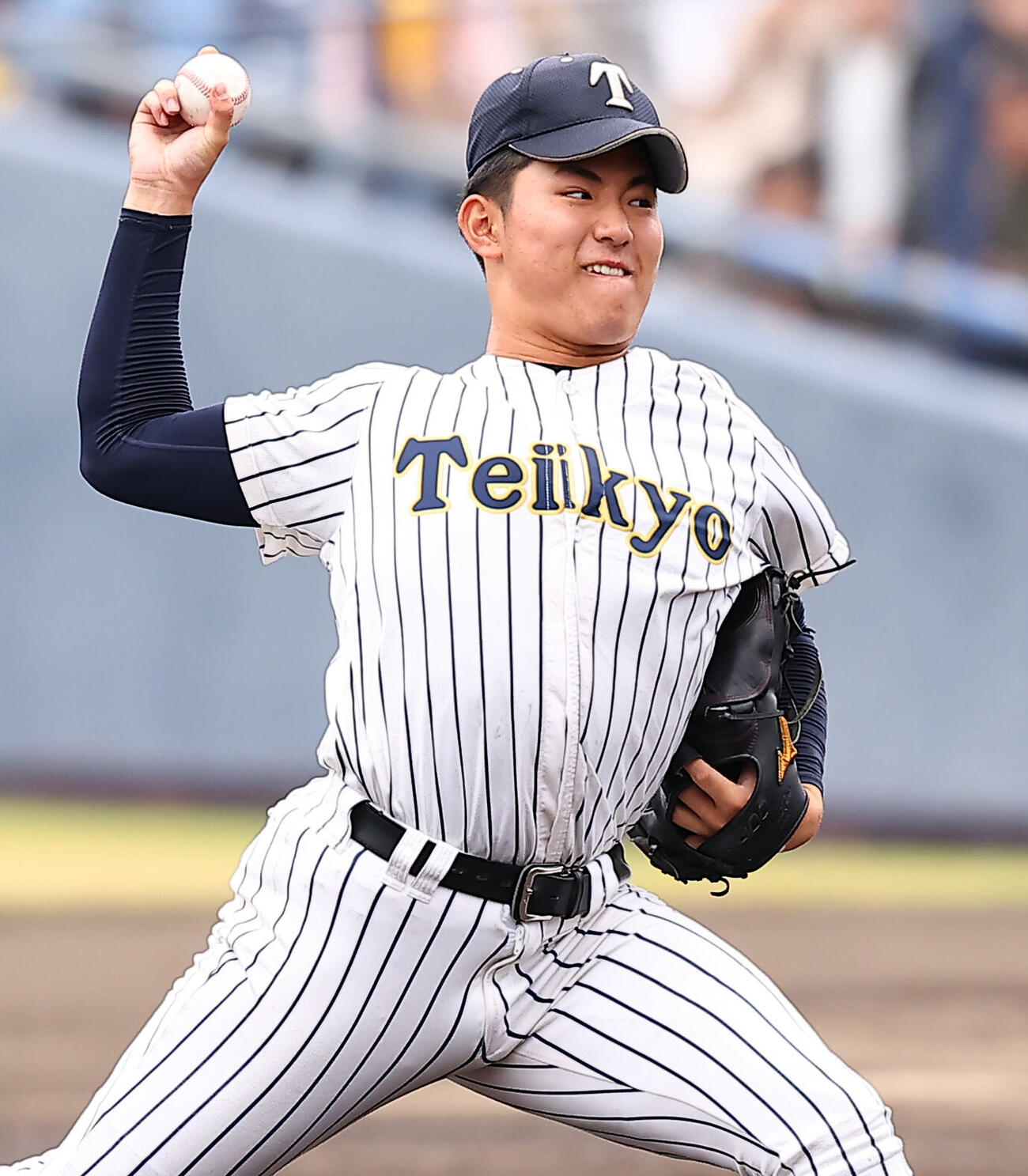 帝京三対横浜　帝京三先発の本間湧大（撮影・野上伸悟）