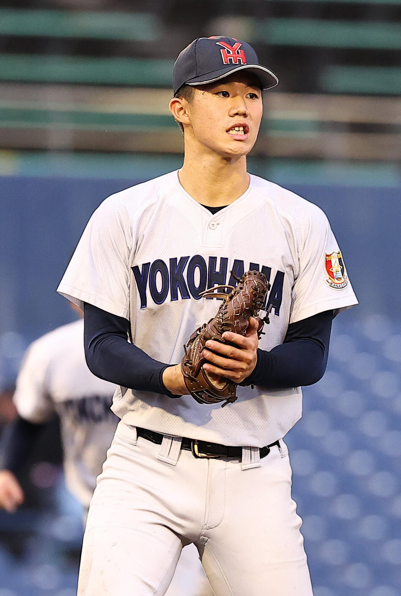 帝京三対横浜　決勝進出を決め喜ぶ横浜・小林鉄三郎（撮影・野上伸悟）