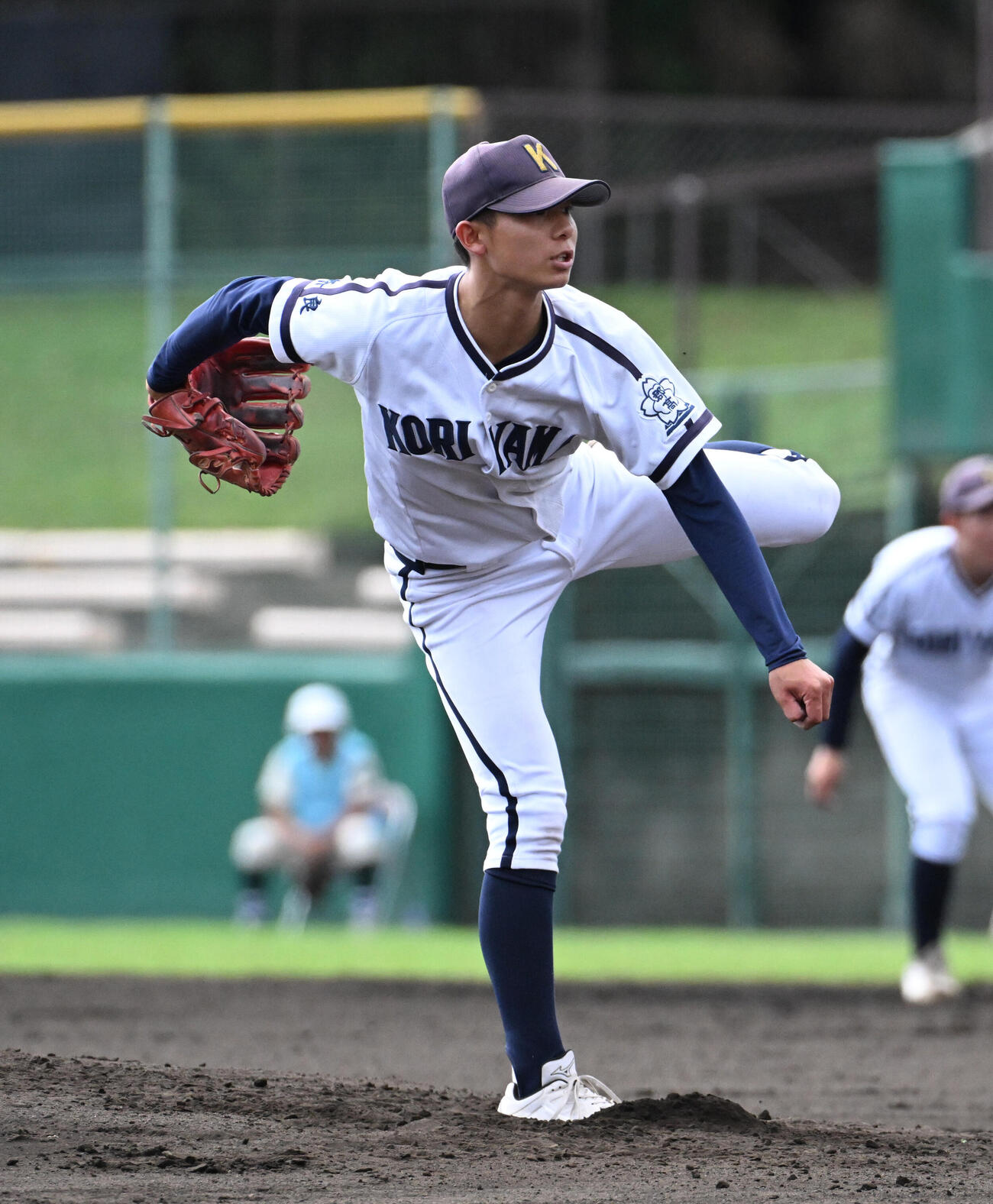 郡山対報徳学園　郡山先発の古川陸翔（撮影・滝沢美穂子）