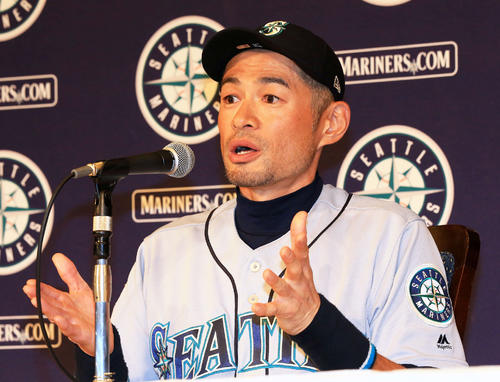 引退会見を行うマリナーズのイチロー氏（2019年3月21日撮影）