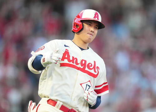 エンゼルス大谷翔平（2023年8月18日撮影）